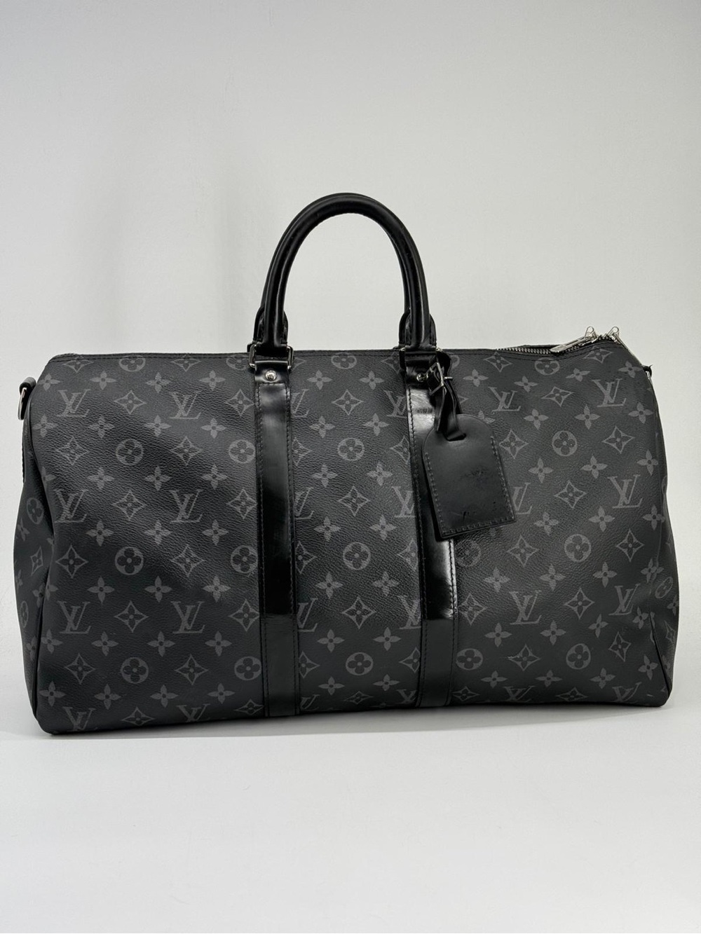 Louis Vuitton Monogram Eclipse Keepall 45 Duffel Bag in Black